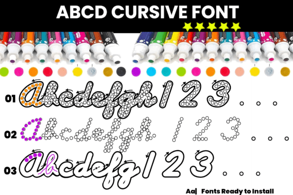 Abcd Cursive Dot Marker: A Playful Script Font for Editors