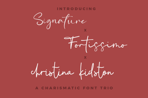Signature Fortissimo Christina Trio: The Ultimate Script Handwritten Font for Campaigns
