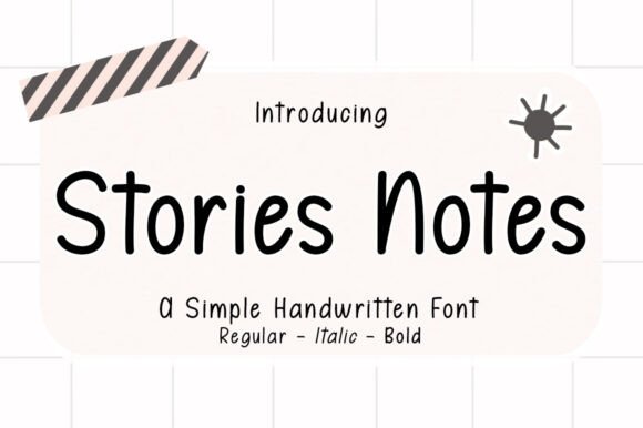 Stories Notes Font for Playful Small Business Branding
