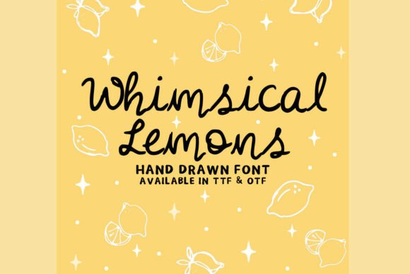 Whimsical Lemon Font for Handmade Branding